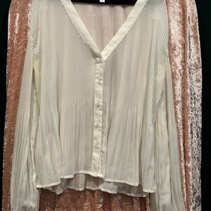 Express Cream Pleated Blouse